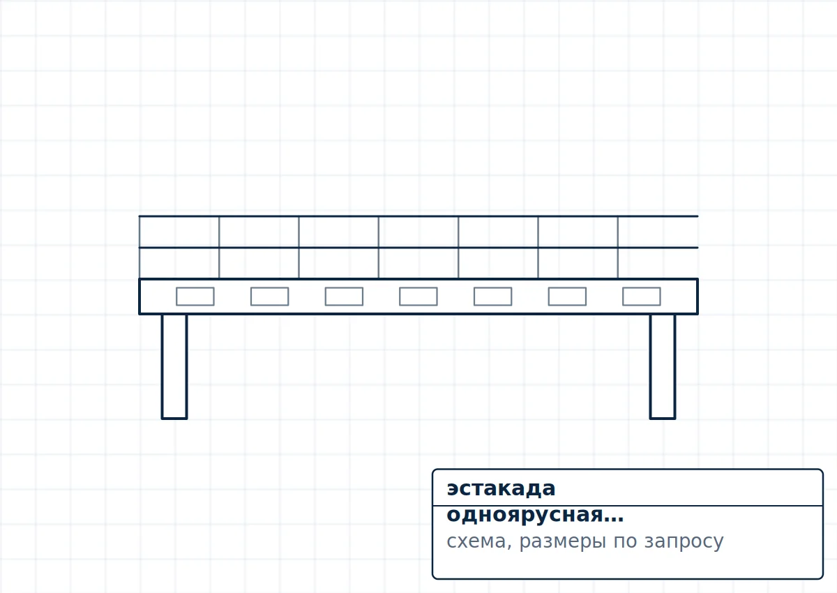 Чертёж эстакада одноярусная (пролётное строение стальное) под технологические трубопроводы ГОСТ 23235-78