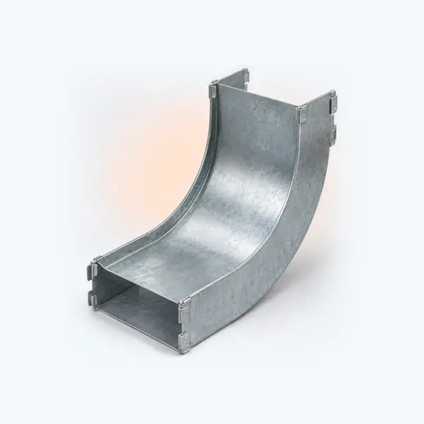 Поворот лотка кабельного замковый (вверх, глухой) КПЗГ 400х65-90°